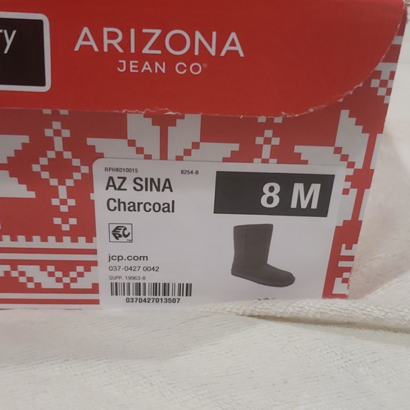 BRAND NEW! NEVER WORN! Black - charcoal boots - Picture 2 of 3